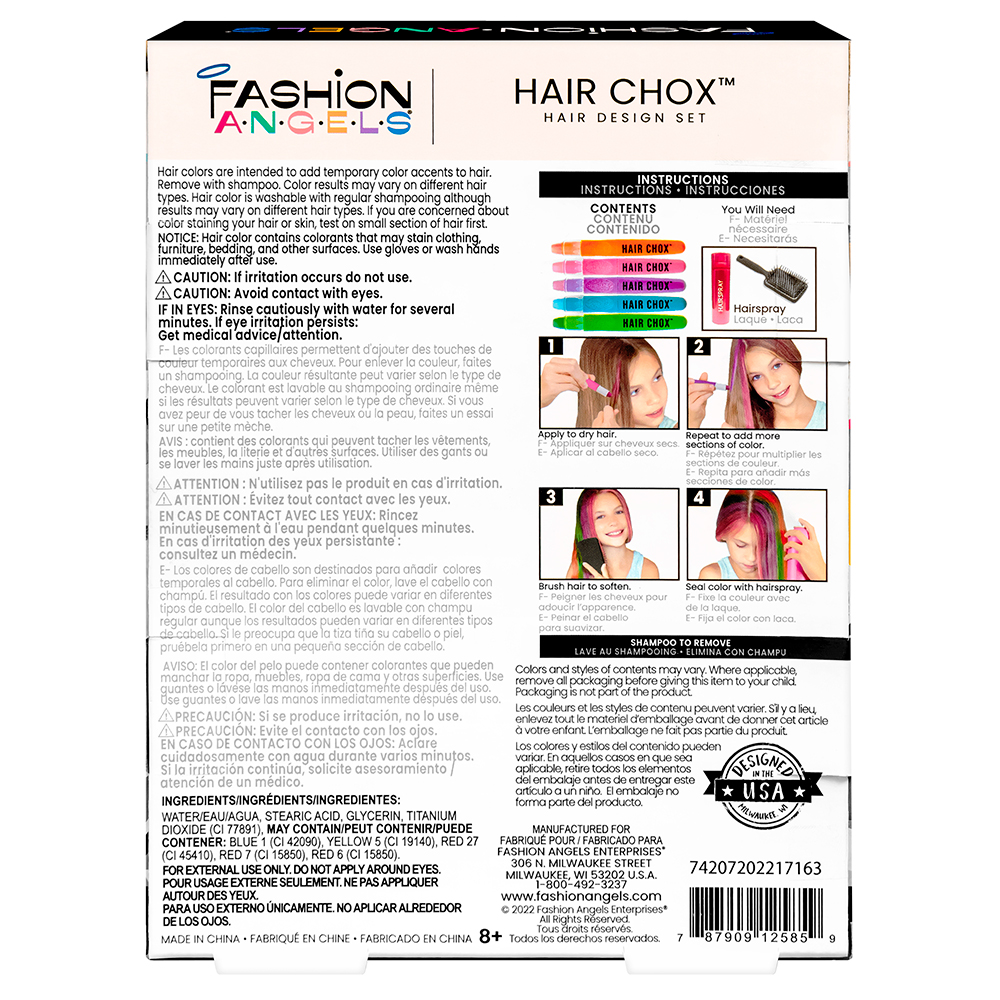 Fashion Angels Hair Chox Kit de création de coiffure Paquet de 5