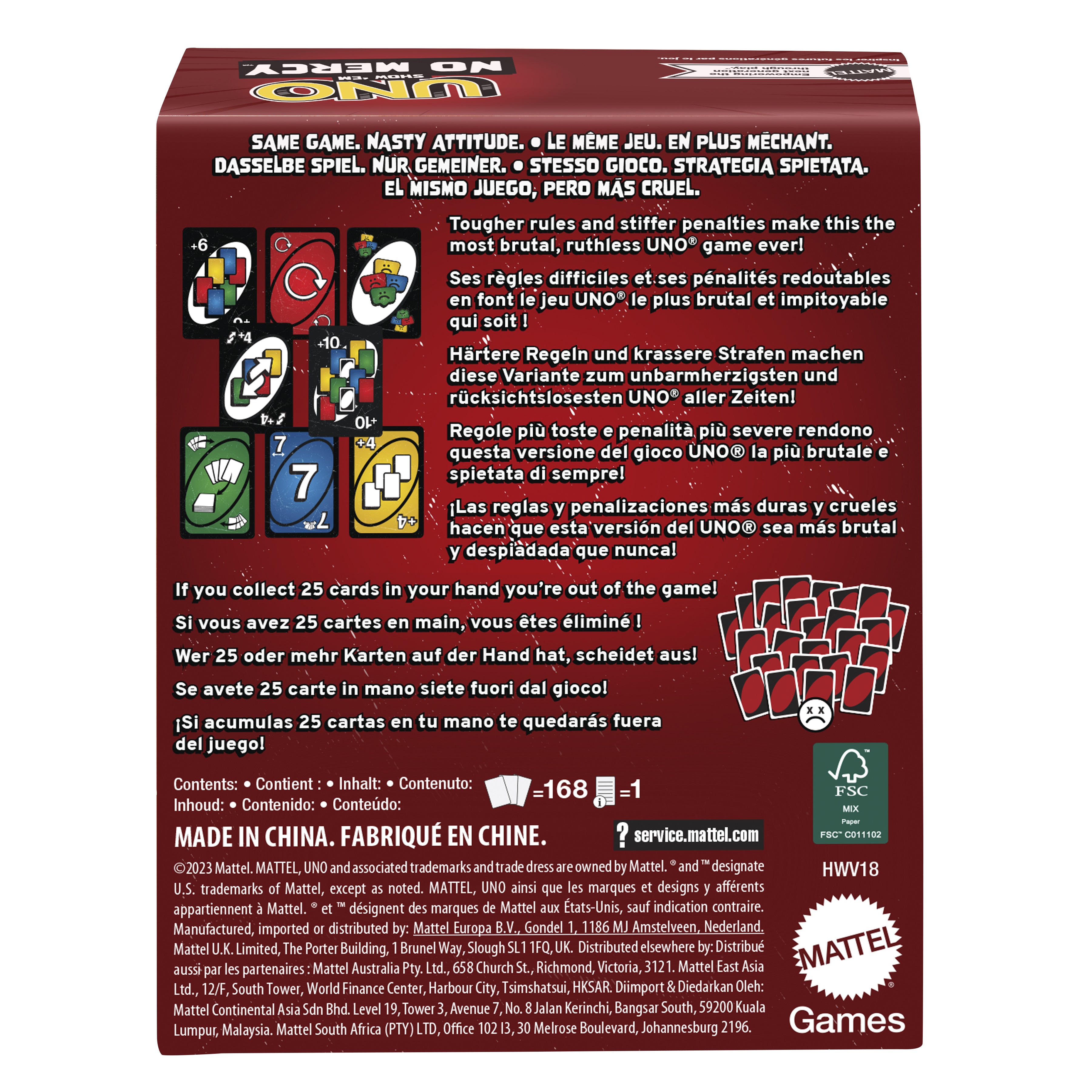 Game Uno No Mercy (Available in January 2024) (Mattel)
