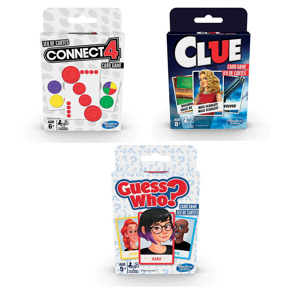Jeux de cartes classiques assortis (Clue,Connect 4,Guess Who