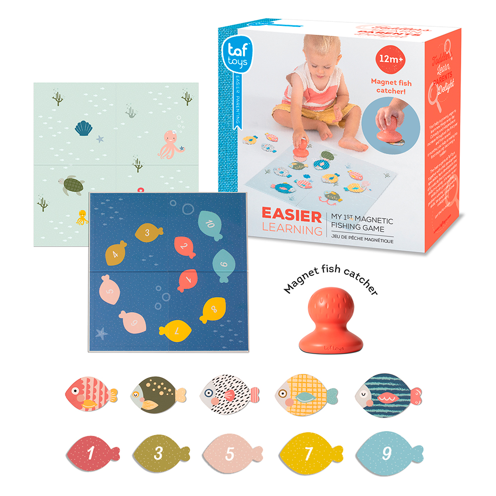 Jeu De Pêche Magnétique Merle Toys - En Bois FSC - Dès 2 Ans - 2 Cannes - Aimants Double Face - Montessori